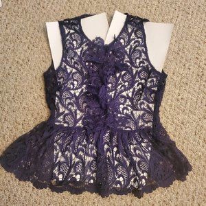 Endless Rose brand navy lace top, new with tags, size medium